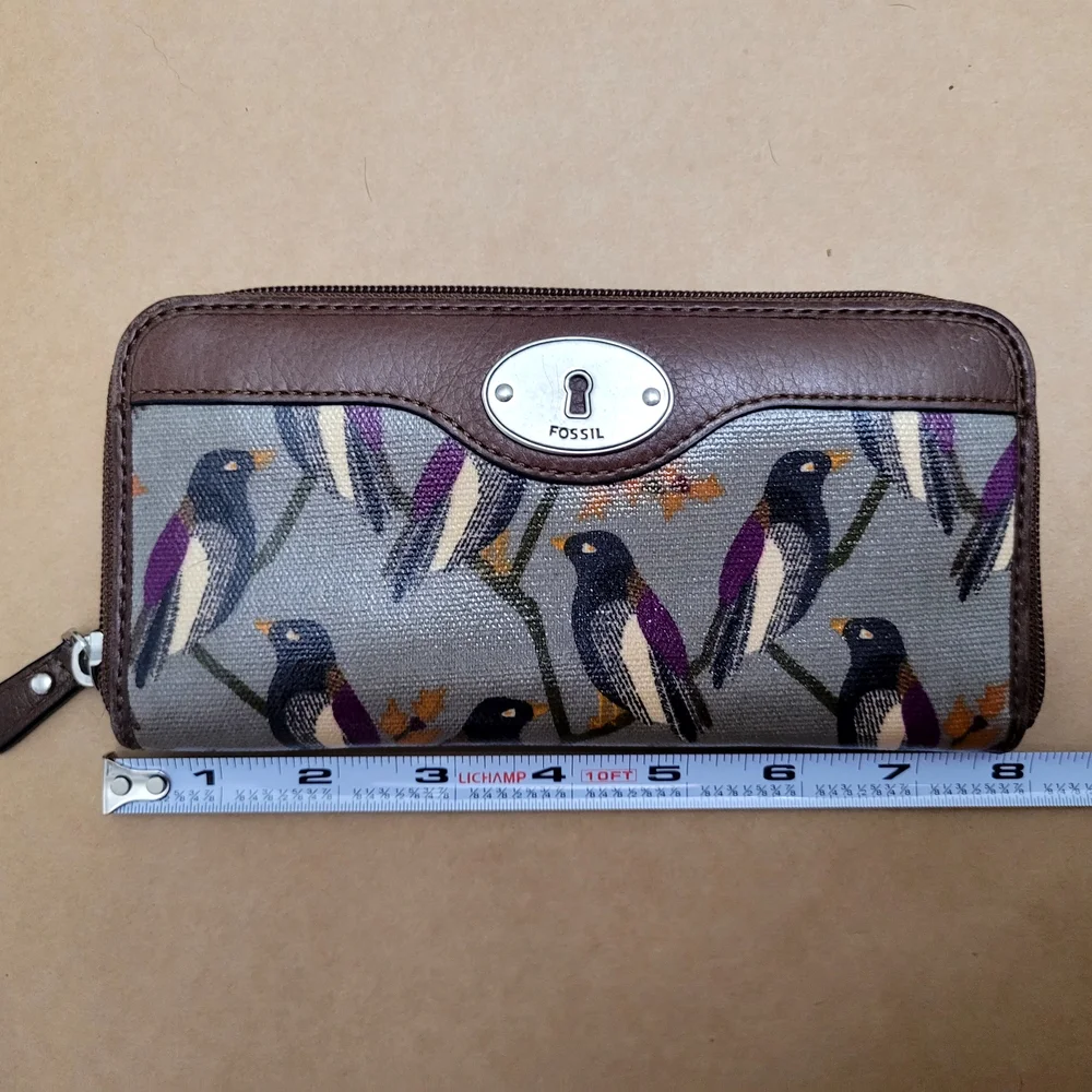 Fossil Bird Print Wallet